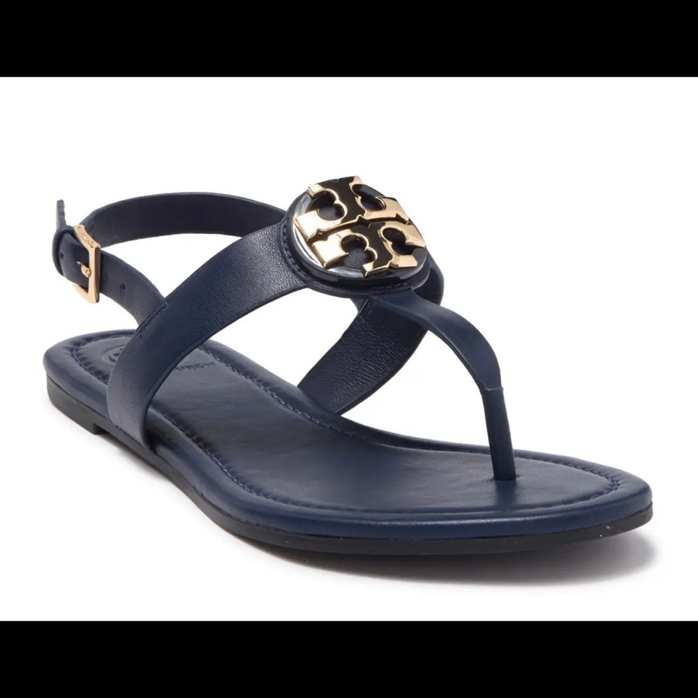 Tory Burch Claire Sandals sz 7 Navy